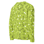 Daemon Luxury Florette Rebirth Mantis unisex sweatshirt with all-over printed recycled fabric, white color, right back view