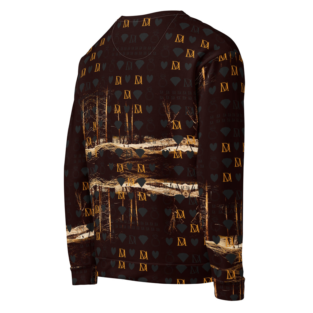 White Nightfather Luv Cannibal Winters unisex hoodie with all-over print by Daemon Luxury, showing the back design.