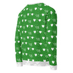 Daemon Luxury Belly Red’s Garden Enriched unisex sweatshirt with all-over garden print on white recycled fabric.