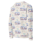 White Honeybee Intel Felpa sweatshirt by Daemon Luxury featuring an all-over recycled print on the back.