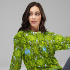 Unisex white Daemon Luxury Belly Red’s Garden (Rebirth) sweatshirt with vibrant all-over print on the front.