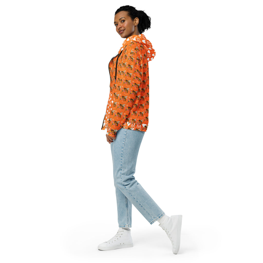 White Daemon Luxury Quintara’s Sunset California Honeybee recycled unisex zip hoodie with all-over sunset print design.