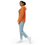 White Daemon Luxury Quintara’s Sunset California Honeybee recycled unisex zip hoodie with all-over sunset print design.