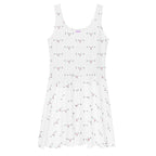 Daemon Luxury Perfect Soul KAUR speckled diamonds Artica all-over-print skater dress in white front view