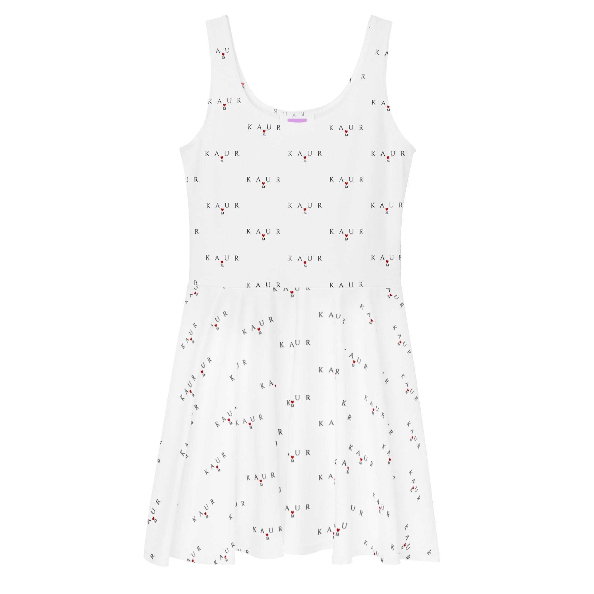 Daemon Luxury Perfect Soul KAUR speckled diamonds Artica all-over-print skater dress in white front view