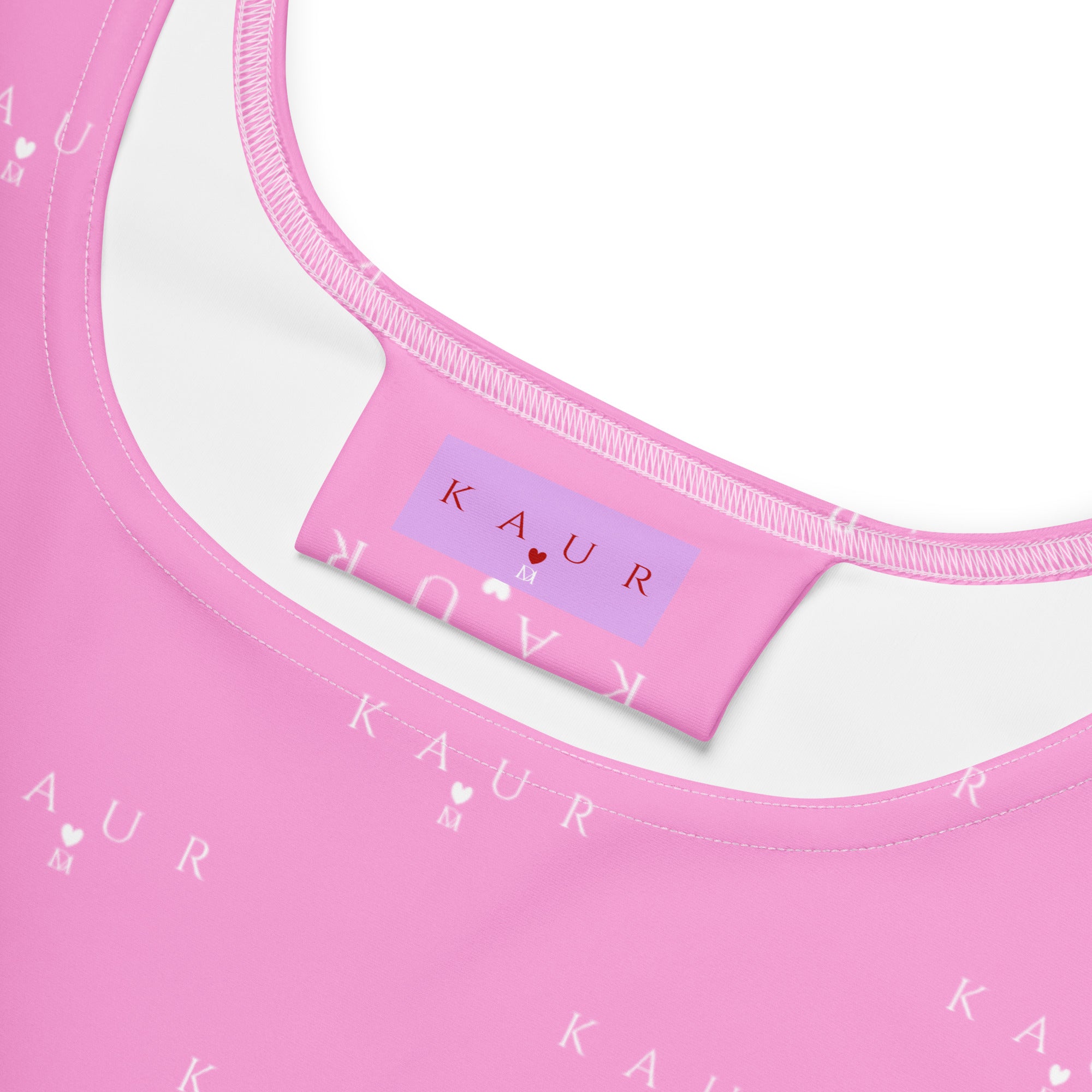 Bubblegum KAUR skater dress by Daemon Luxury with all-over bubblegum print, white background, and stylish fit.