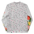 Daemon Speckled Diamonds Nardo Gardens unisex bomber jacket with all-over white print and stylish design.