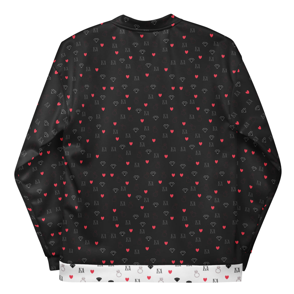 Daemon Luxury Diamanti Maculati (Ombra) unisex bomber jacket with all-over white print, stylish and lightweight outerwear.