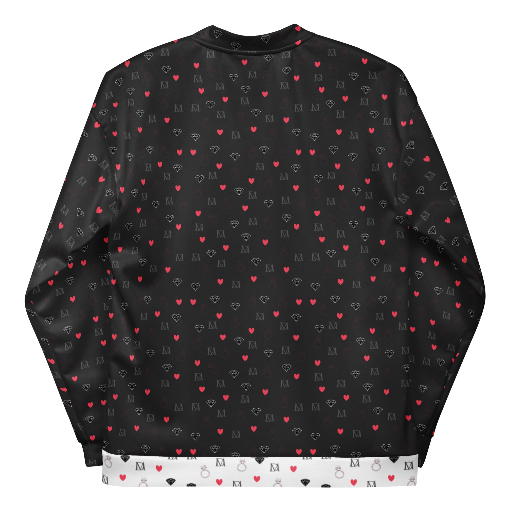 Daemon Luxury Diamanti Maculati (Ombra) unisex bomber jacket with all-over white print, stylish and lightweight outerwear.