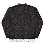 Unisex Diamanti Maculati (Ombra) bomber jacket by Daemon Luxury with all-over white print, front view displayed.