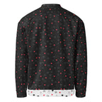 Daemon Luxury Diamanti Maculati Ombra unisex bomber jacket with all-over white print and stylish design.