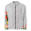 Daemon Speckled Diamonds Nardo Gardens unisex white bomber jacket with all-over diamond print and stylish design.
