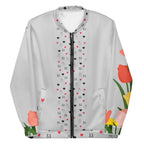 Unisex white bomber jacket with all-over speckled diamond print by Daemon, stylish Nardo Gardens Nardo GARDENS Cappotto.