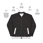 Daemon Luxury Diamanti Maculati Ombra unisex bomber jacket with all-over white print, stylish and modern outerwear.