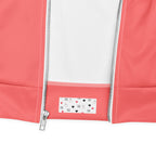 Daemon SACHI BANS Gardena unisex bomber jacket with all-over white print, stylish and comfortable casual outerwear.