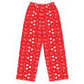 Unisex wide-leg pants with all-over frosted diamonds Stardust print by Daemon, featuring a white background and stylish relaxed fit.