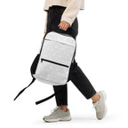 Daemon Frosted Diamonds Glacier Zaino backpack with all-over white print and utility-style design, front view.
