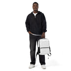 Daemon Frosted Diamonds Glacier utility backpack with all-over white print, showcasing a stylish, functional design with diamond pattern.
