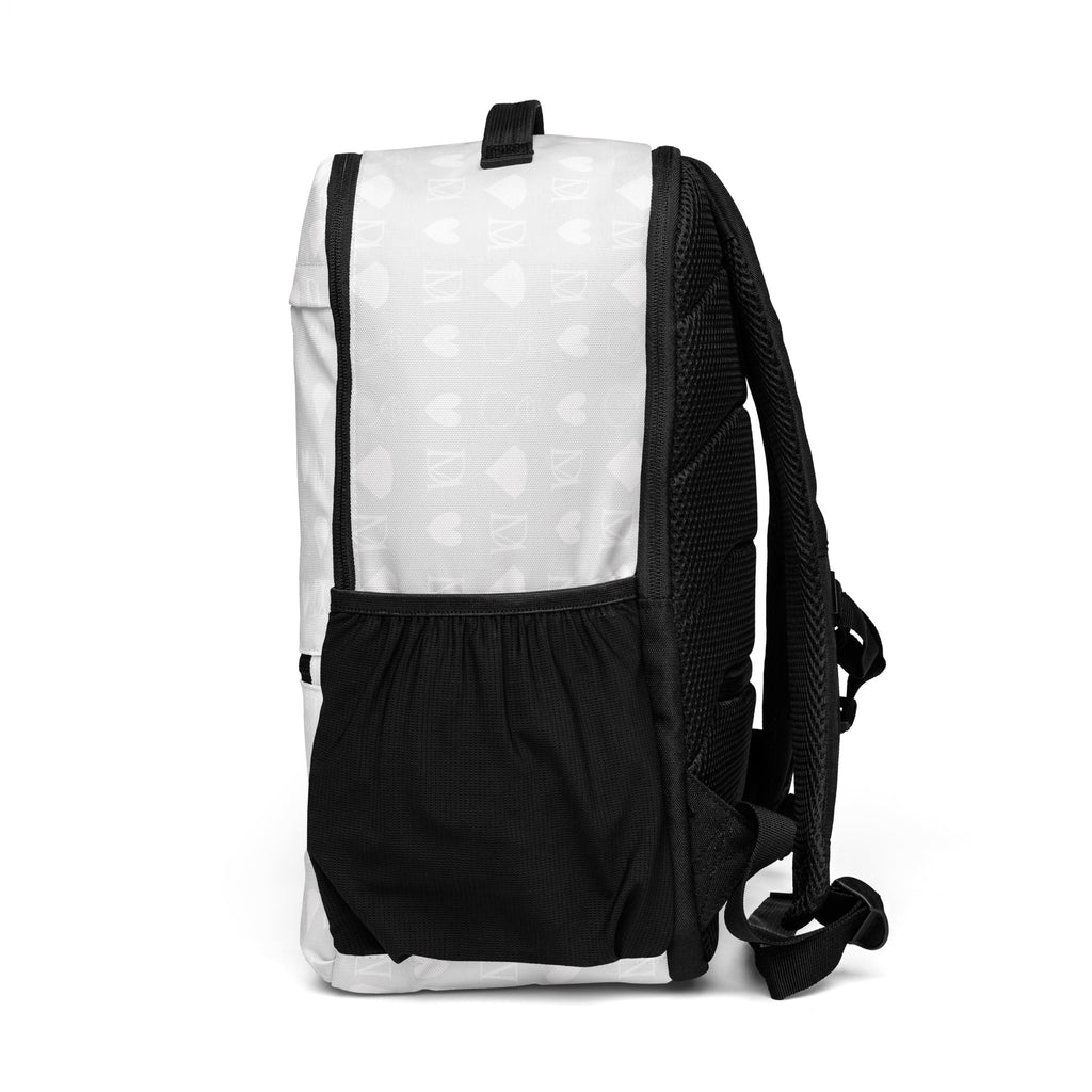 Daemon Frosted Diamonds Glacier utility backpack with all-over white print, featuring a stylish and functional design.