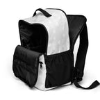 Daemon Frosted Diamonds Glacier utility backpack with all-over white print, featuring a sleek, modern design and multiple storage compartments.