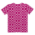Daemon Luxury Frosted Diamonds Relay women's crew neck T-shirt in white with all-over diamond print design.