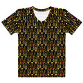 Daemon Luxury Sun Glow California Premio il woman crew neck T-shirt in white with all-over print design.