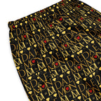 Daemon Luxury Sun Glow California women's silk pajama pants with all-over black print, comfortable and stylish sleepwear.