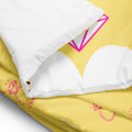 Daemon Luxury Frosted Hearts Queen Comforter in white with a soft heart pattern, perfect for cozy bedroom decor.