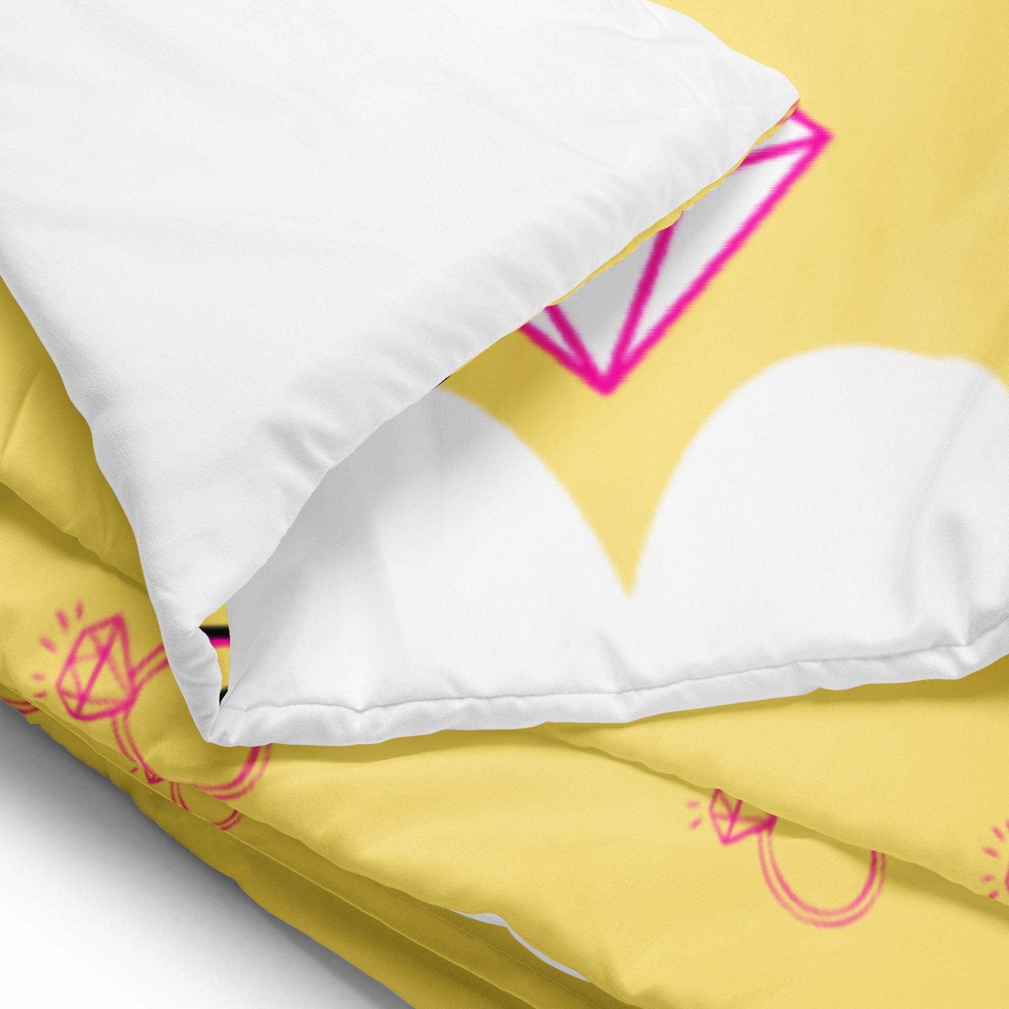 Daemon Luxury Frosted Hearts Queen Comforter in white with a soft heart pattern, perfect for cozy bedroom decor.