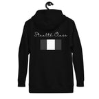 Daemon Stealth Pardon unisex black cotton hoodie with front pocket and hood, premium casual sweatshirt.