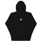 Daemon Stealth Pardon cotton hoodie with front pocket and hood, black unisex pullover sweatshirt for casual wear.