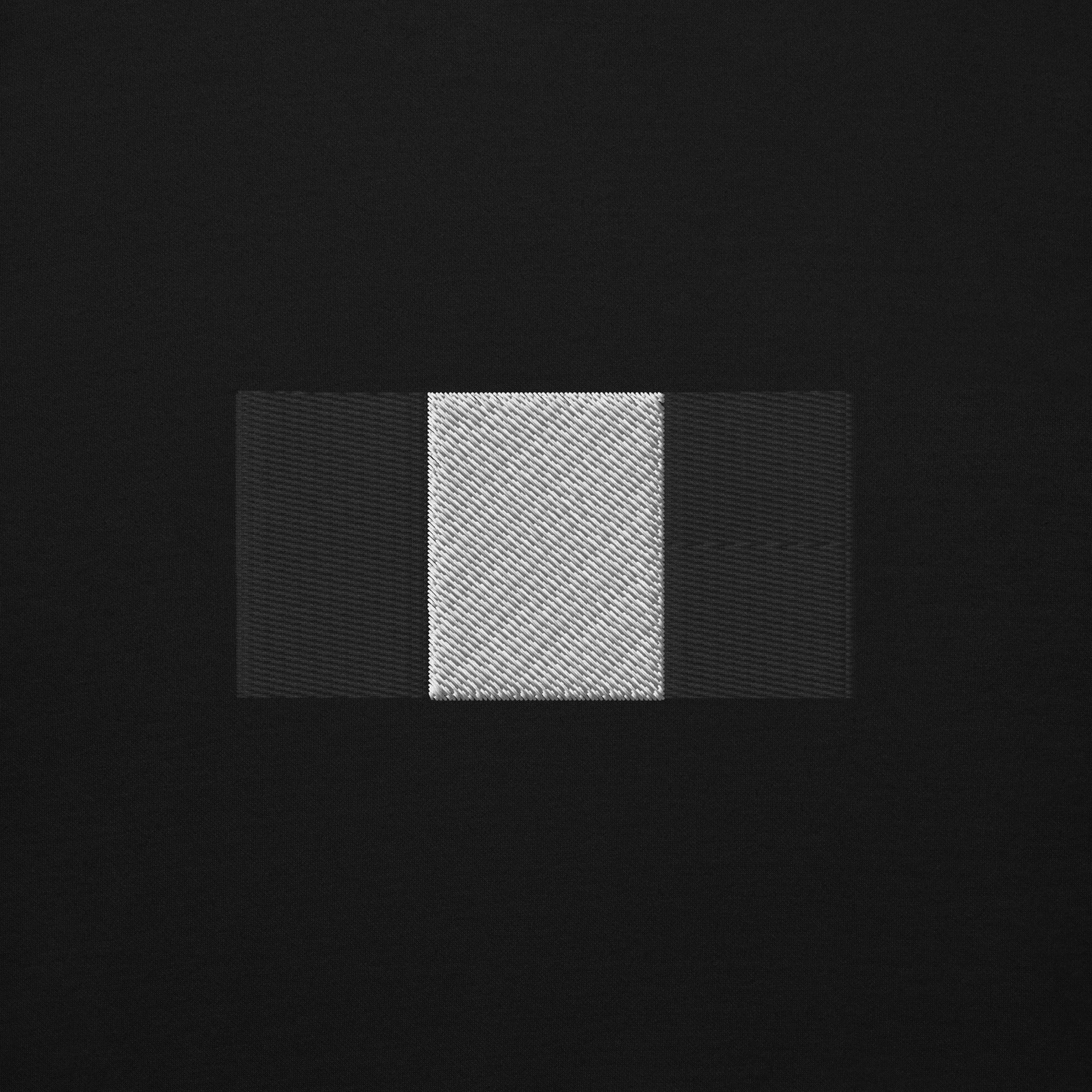 Daemon Stealth Pardon cotton hoodie with hood, unisex black pullover featuring a minimalist design and comfortable fit.