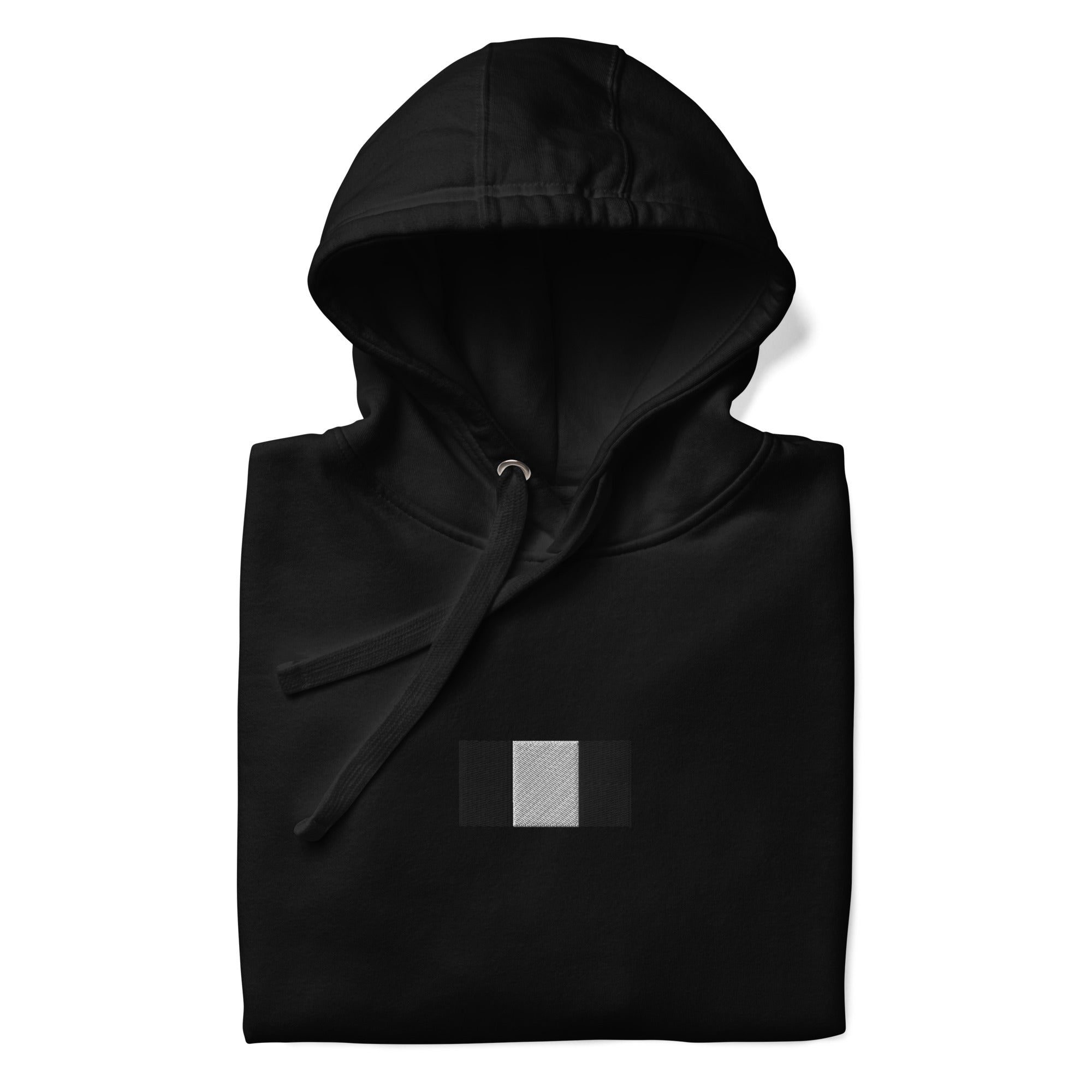 Black Daemon Stealth Pardon unisex hoodie with front design, made from premium cotton heritage fabric.