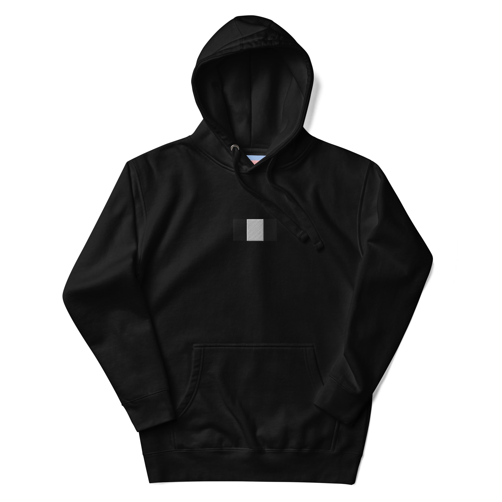 Daemon Stealth Pardon unisex black hoodie with front design, made from premium cotton heritage fabric.
