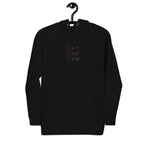 Daemon Luxury Supreme Models Widowed cotton hoodie with front logo in black, unisex pullover with a hood.
