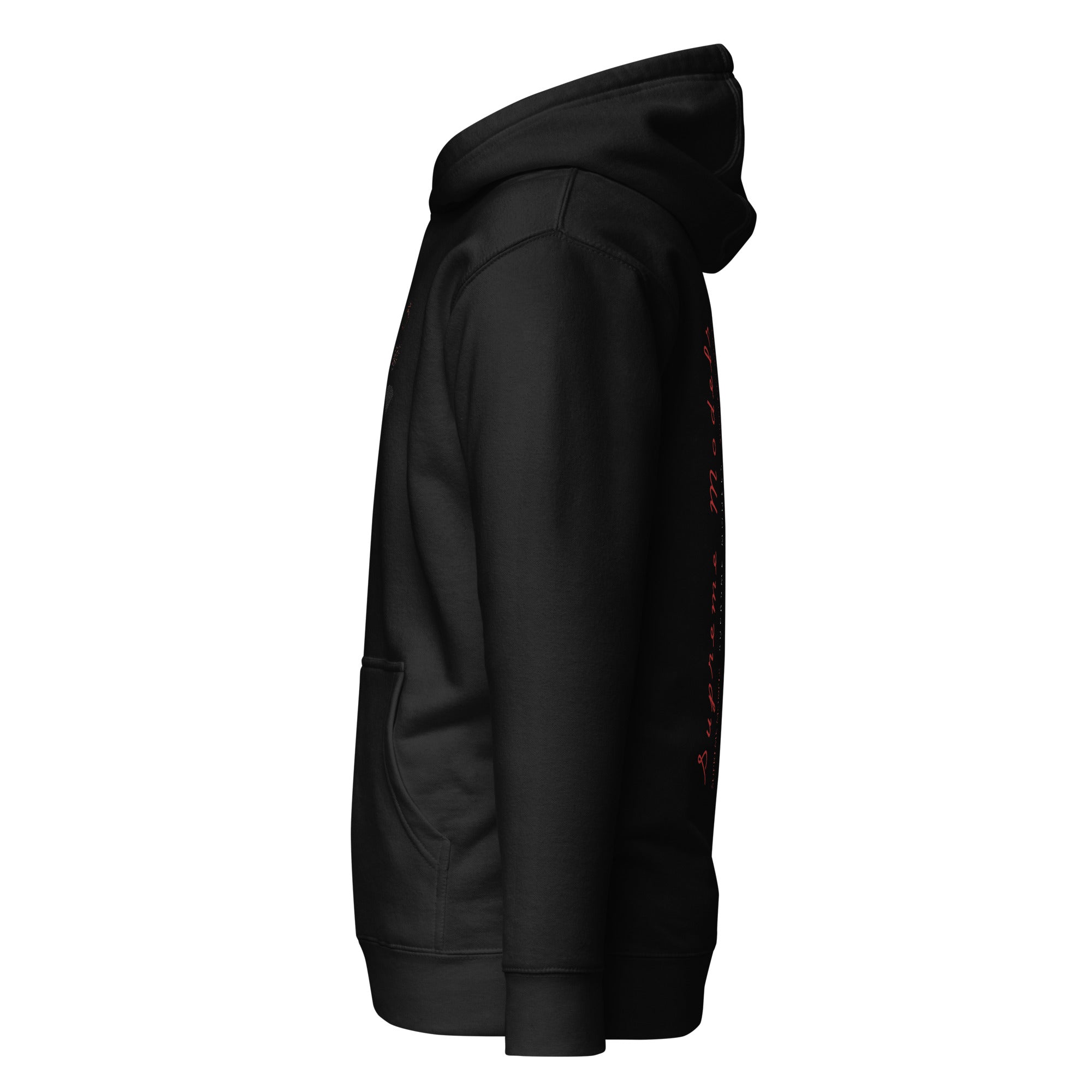 Daemon Luxury Supreme Models Widowed cotton hoodie with hood, black unisex pullover sweatshirt, casual and comfortable.