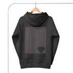 Daemon Luxury Supreme Models Elemental Powers unisex charcoal heather cotton hoodie with back graphic design.