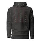 Daemon Luxury SUPREME MODELS Elemental Powers unisex cotton hoodie in charcoal heather, featuring front design and premium fabric.