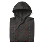 Daemon Luxury SUPREME MODELS Elemental Powers unisex cotton heritage hoodie in charcoal heather, front view.
