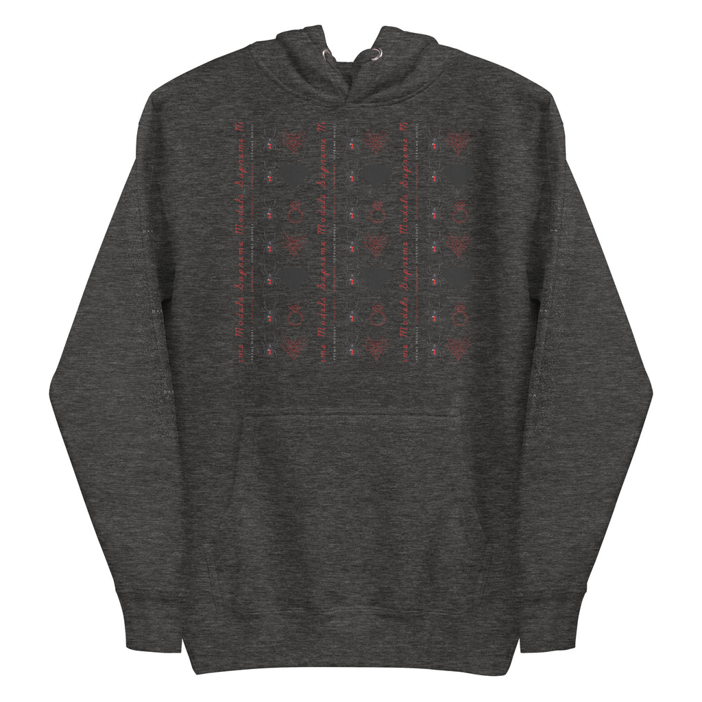 Daemon Luxury Supreme Models Elemental Powers unisex charcoal heather cotton hoodie with front design