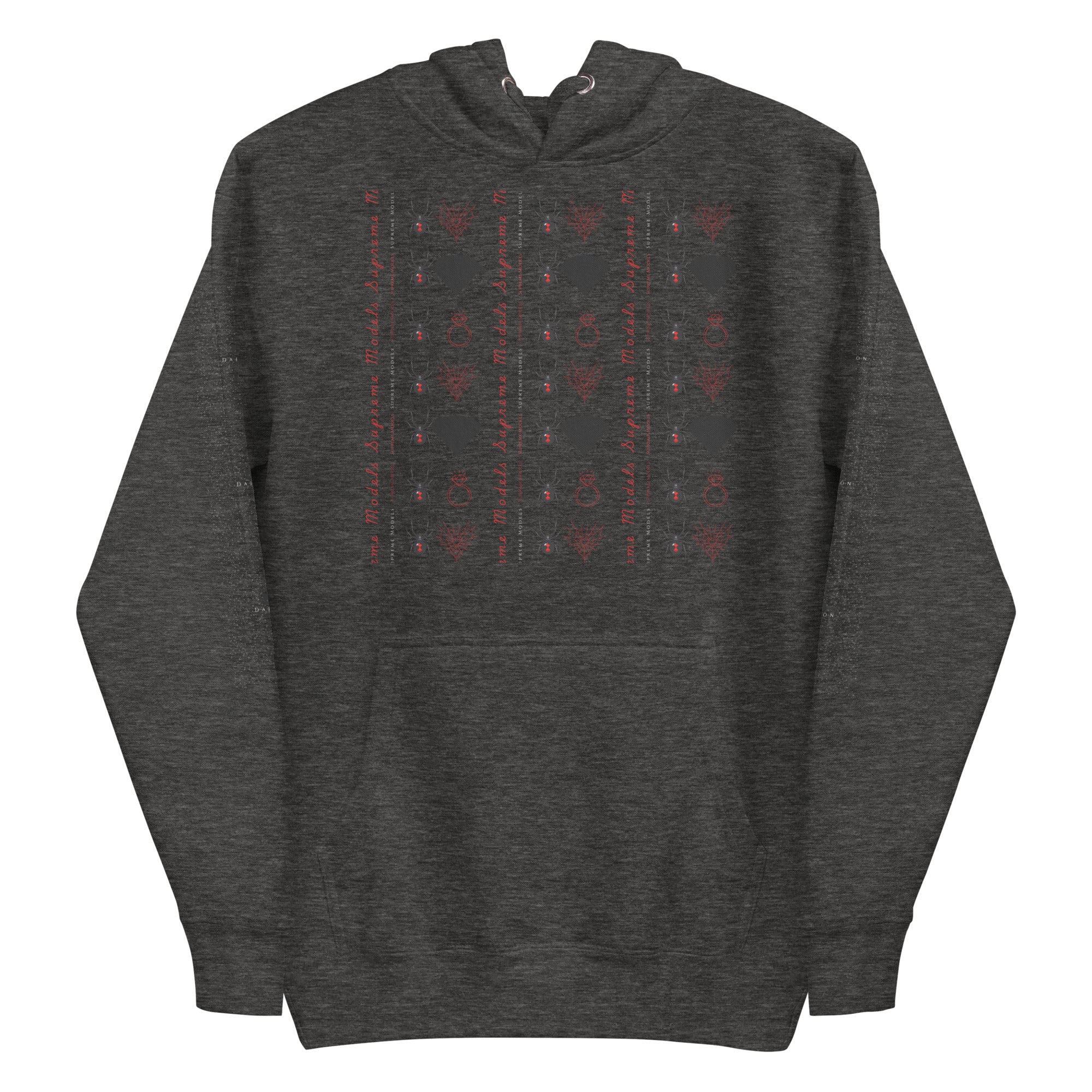 Daemon Luxury Supreme Models Elemental Powers unisex charcoal heather cotton hoodie with front design