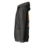 Daemon St. Francis Lux Angelic Winters hoodie, unisex charcoal heather cotton pullover with hood and front pocket.