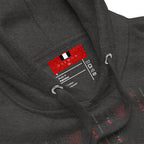 Daemon Luxury SUPREME MODELS Elemental Powers unisex cotton heritage hoodie in charcoal heather, featuring a premium design and comfortable fit.