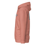 Daemon Apricot Bandit unisex cotton hoodie with hood in dusty rose, featuring a comfortable, premium pullover design.