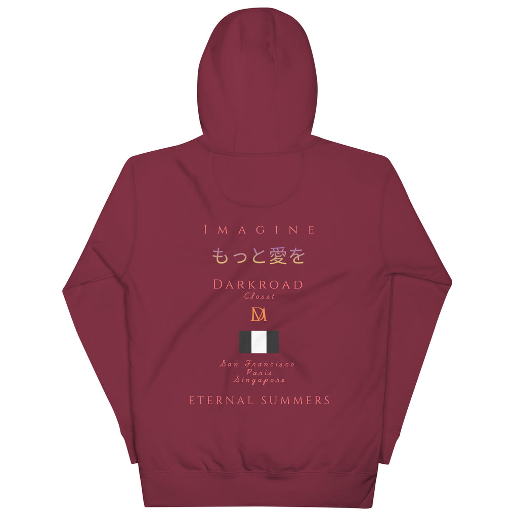 Daemon Bond Approach unisex maroon cotton hoodie with front pocket and adjustable drawstring hood, casual and comfortable.