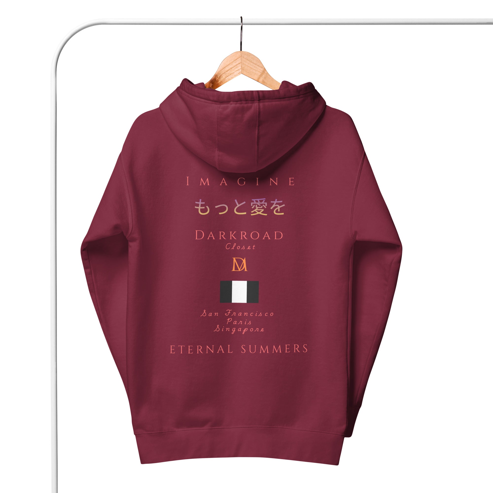 Daemon Bond Approach cotton hoodie with maroon color, unisex fit, featuring a hoodie and casual style.
