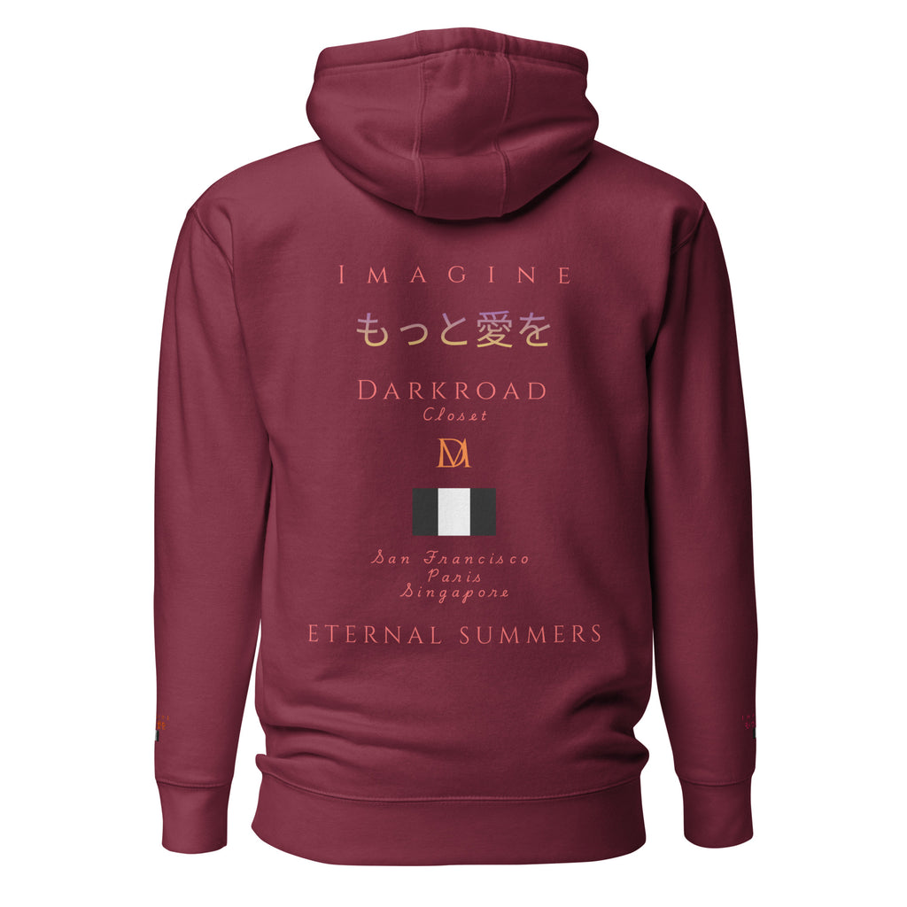 Daemon Bond Approach unisex maroon cotton hoodie with front pocket and hood, featuring a casual, premium pullover design.