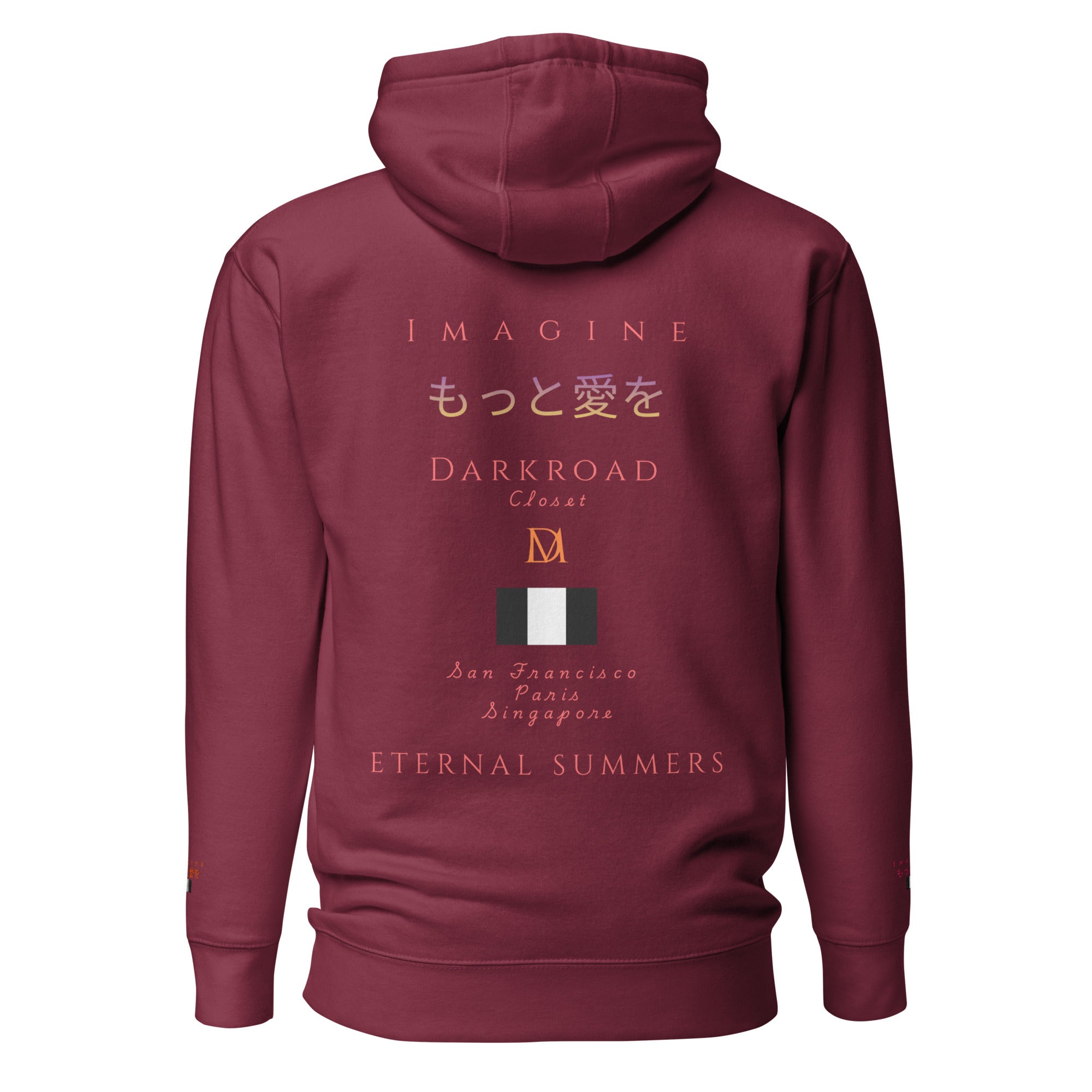 Daemon Bond Approach unisex maroon cotton hoodie with front pocket and hood, featuring a casual, premium pullover design.