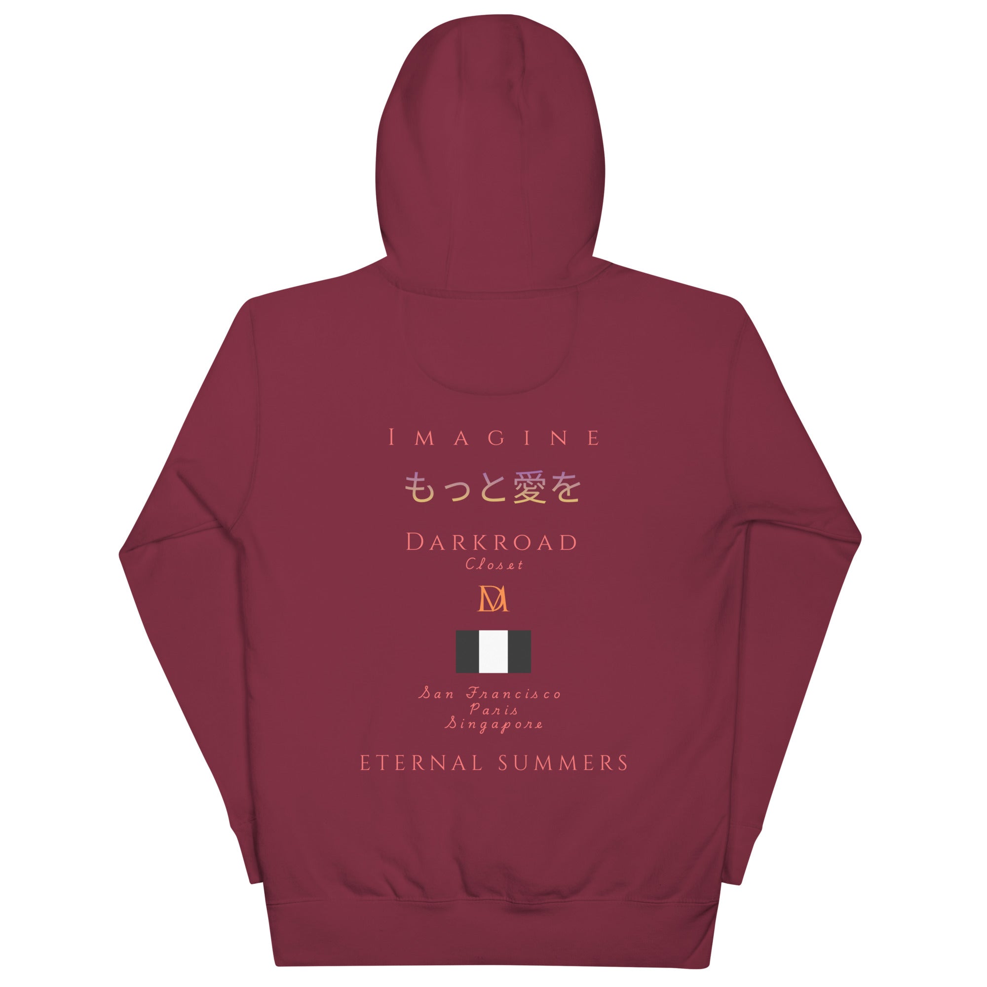 Daemon Bond Approach unisex maroon cotton hoodie with front pocket and adjustable hood, casual and comfortable pullover.