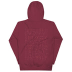 Daemon Luxury Supreme Models Picasso Stitches maroon unisex cotton hoodie with back graphic and hooded design.